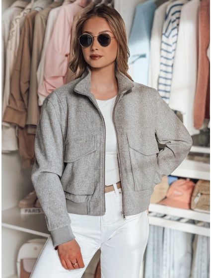Dámská přechodná oversize bunda bomber LUMINA šedá FashionStreet TY4792 Dámská přechodná oversize bunda bomber LUMINA šedá FashionStreet TY4792