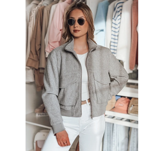 Dámská přechodná oversize bunda bomber LUMINA šedá FashionStreet TY4792 Dámská přechodná oversize bunda bomber LUMINA šedá FashionStreet TY4792