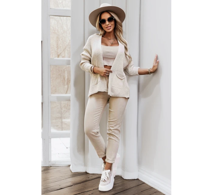 svetr s kapsami a manžetami béžový model 21366272 - numoco basic