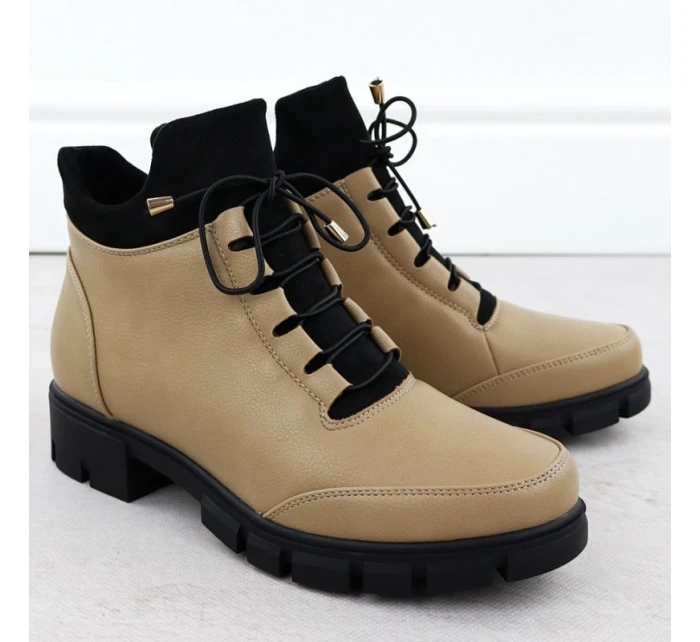 Béžové dámské boty model 21905622 - JEZZI Béžové dámské boty model 21905622 - JEZZI