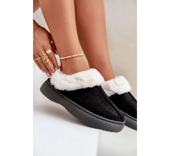 Dámské Pantofle S Kožíškem Černé Zinntia Dámské Pantofle S Kožíškem Černé Zinntia