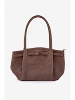 Shopper kabelka z eko semiše tmavohnědá Elleea