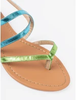 Pohodlné dámské  sandály zelené bez podpatku