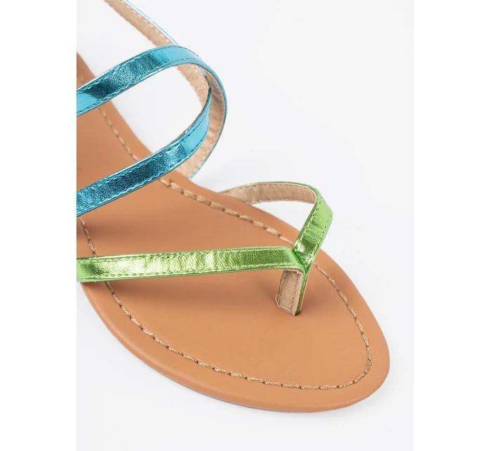 Pohodlné dámské  sandály zelené bez podpatku