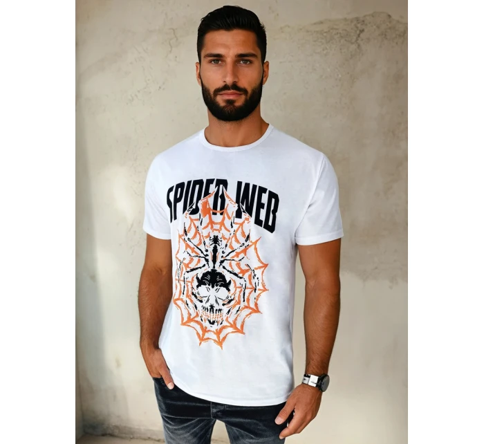 Pánské bílé tričko s potiskem FashionStreet RX5263