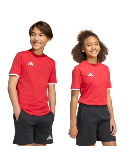 Adidas Dětské tričko Entrada 26 Tee červená JZ6674 Adidas Dětské tričko Entrada 26 Tee červená JZ6674