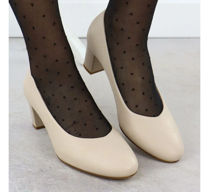 W model 21776006 béžové lodičky na podpatku - SERGIO LEONE W model 21776006 béžové lodičky na podpatku - SERGIO LEONE