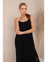 Dlouhé šaty bez ramínek černý
