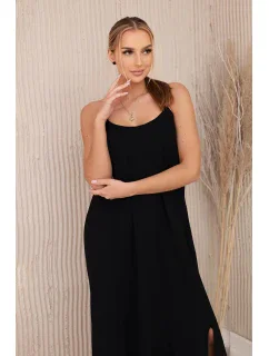 Dlouhé šaty bez ramínek černý