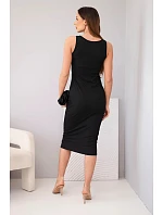 Dámské viskózové žebrované šaty na ramínkách černá Dámské viskózové žebrované šaty na ramínkách černá