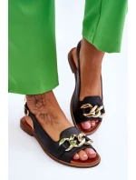 Dámské kožené sandály Lewski Boty Black model 21615988 - Boto