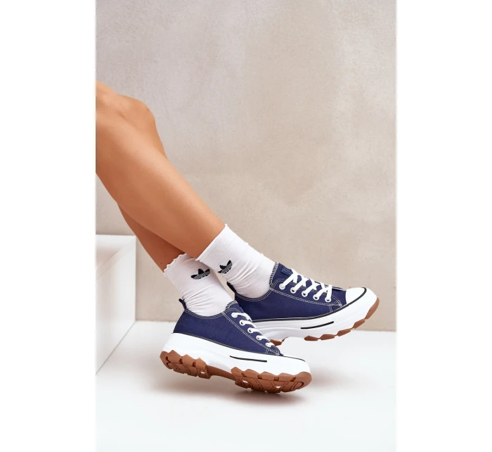 Nízké Dámské Tenisky Na Platformě Tmavě Modré model 21683095 - EVENTO