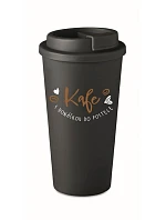 KAFE S DONÁŠKOU DO POSTELE - černý termohrnek 475 ml KAFE S DONÁŠKOU DO POSTELE - černý termohrnek 475 ml