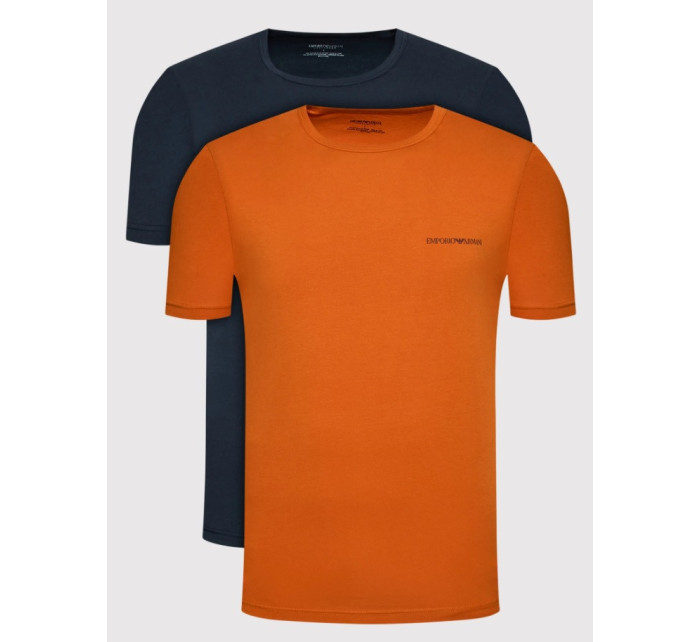 Pánské triko - 111267 2R717 03563 - oranžová/tm.modrá - Emporio Armani