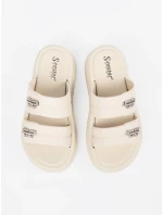 Jedinečné Jasnobeżowy dámské  nazouváky platforma