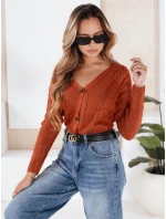 Dámský svetr MELANIA v cihlové barvě FashionStreet MY1651