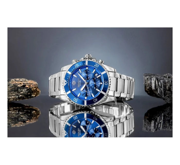 Pánské hodinky Giewont Chronograph Sapphire Silver Blue GW3970-B3 Pánské hodinky Giewont Chronograph Sapphire Silver Blue GW3970-B3