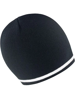 Result Headwear R 368X Pletená čepice s kontrastními pruhy 28.368X black/white