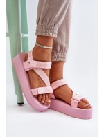 Dámské sandály na platformě Big Star model 21652637 růžové - Big Star Shoes Dámské sandály na platformě Big Star model 21652637 růžové - Big Star Shoes