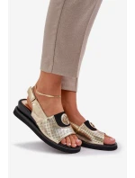 Dámské Sandály Na Klínu Zlaté Isnnoria Dámské Sandály Na Klínu Zlaté Isnnoria