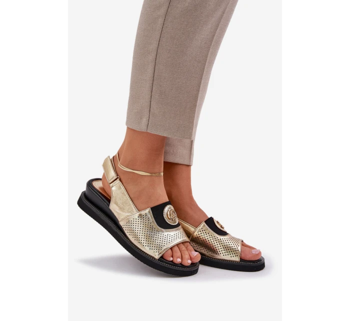 Dámské Sandály Na Klínu Zlaté Isnnoria Dámské Sandály Na Klínu Zlaté Isnnoria