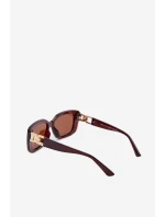 Dámské sluneční brýle s zlatým detailem Hnědé