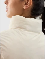 Dámská péřová vesta s výplní ze model 20437802 peří béžová - 4F Dámská péřová vesta s výplní ze model 20437802 peří béžová - 4F