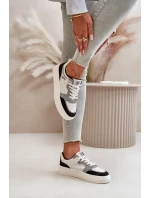 Dámské Nízké Tenisky Z Eko Kůže Big Star Bílo-Šedé Dámské Nízké Tenisky Z Eko Kůže Big Star Bílo-Šedé