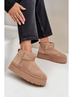 Dámské sněhule na platformě Ninala – tmavě béžové Dámské sněhule na platformě Ninala – tmavě béžové