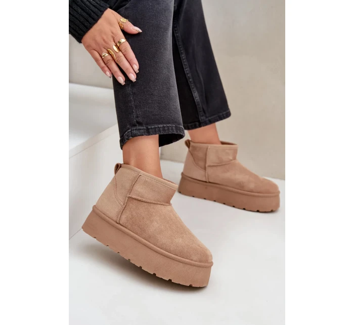 Dámské sněhule na platformě Ninala – tmavě béžové Dámské sněhule na platformě Ninala – tmavě béžové