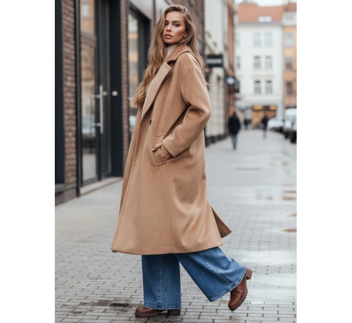 Dámský přechodný hnědý kabát oversize FashionStreet NY0767z