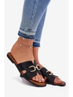 Dámské Ploché Pantofle S Dekorativním Detalem Černé model 21697805 - EVENTO Dámské Ploché Pantofle S Dekorativním Detalem Černé model 21697805 - EVENTO