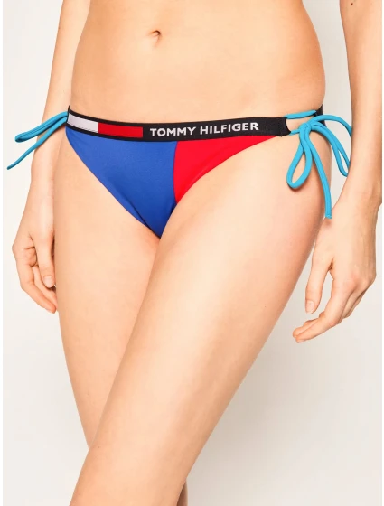 Spodní díl dámských plavek UW0UW02180-C65 modročervená - Tommy Hilfiger