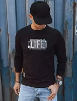 Pánská mikina s potiskem černá FashionStreet BX5360
