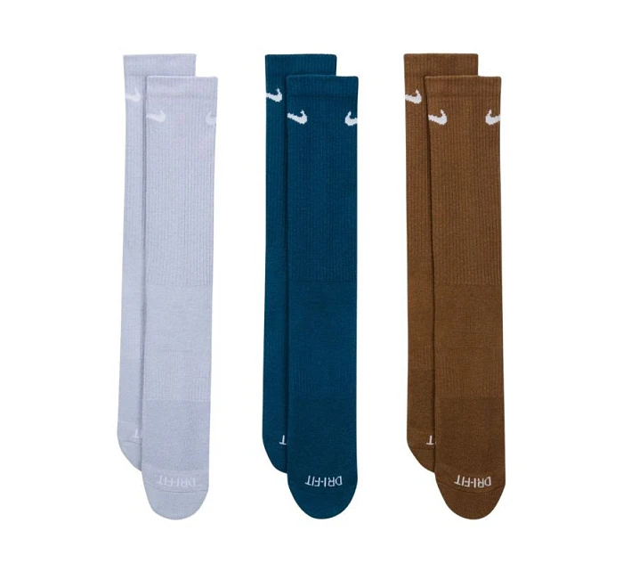 Ponožky Nike Everyday Plus Cushioned 3 páry fialová, modrá, hnědá SX6888 970