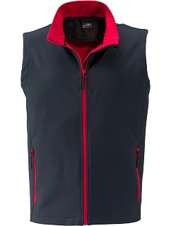 Daiber JN 1128 Pánská 2-vrstvá promo softshellová vesta 02.1128 iron grey/red