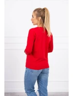 Halenka s výstřihem do V červená