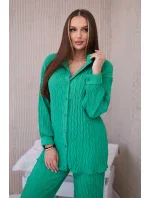 2dílná plisovaná souprava jasně zelená