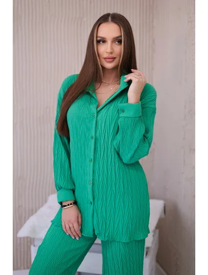 2dílná plisovaná souprava jasně zelená