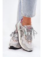 Semišové Sportovní Boty Tenisky Dámské D.Franklin Ztlumená Bílá DFSH387005 Semišové Sportovní Boty Tenisky Dámské D.Franklin Ztlumená Bílá DFSH387005