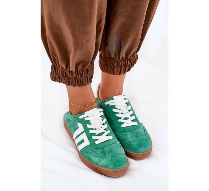 Tenisky Sportovní Obuv Semišová Zelená model 21690659 - VINCEZA Tenisky Sportovní Obuv Semišová Zelená model 21690659 - VINCEZA