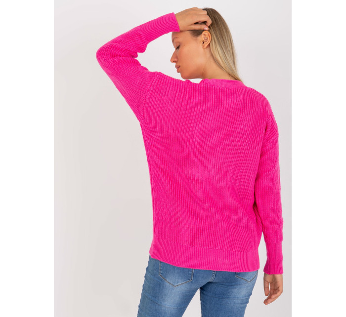 Dámský svetr LC SW 0321 fluo růžový
