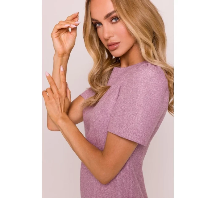 M855 Mini šaty áčkového střihu - marsala