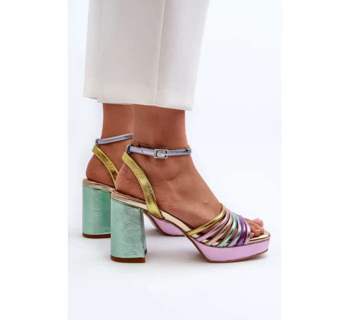 Dámské sandály na vysokém podpatku D&A Multicolor Dámské sandály na vysokém podpatku D&A Multicolor