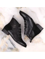 Filippo W PAW478A černé lakované zateplené boty s krokodýlem Filippo W PAW478A černé lakované zateplené boty s krokodýlem