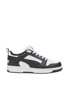 Dětské boty Puma Rebound V6 Lo Mid white and black 393833 01