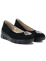 Dámské kožené polobotky na podpatku černé Vinceza model 22117636