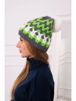 Dámská čepice Laila K283 graphite+green neon Dámská čepice Laila K283 graphite+green neon