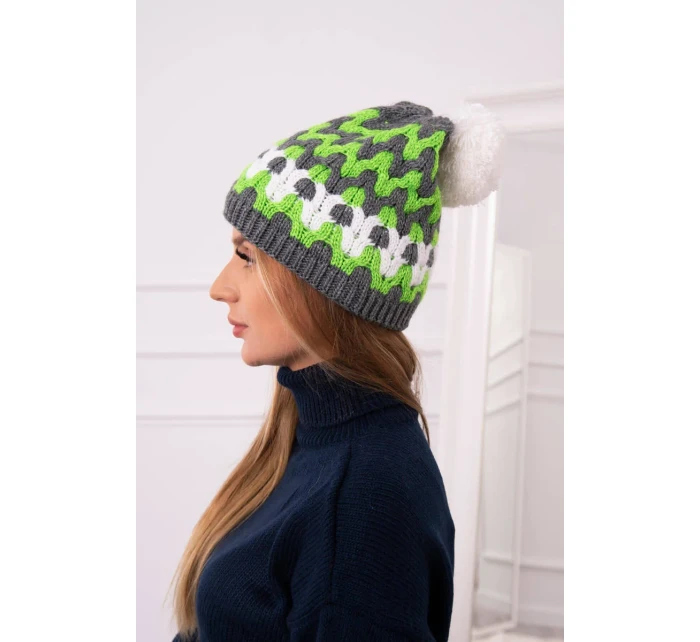 Dámská čepice Laila K283 graphite+green neon Dámská čepice Laila K283 graphite+green neon