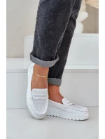 Dámské Kožené Mokasíny Na Platformě A Klínu Bílé model 21685441 - EVENTO